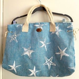 Linen Coastal Beach Bag